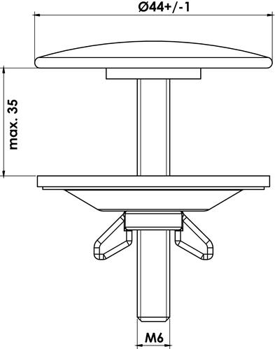 Cache trou chrome Ø 44